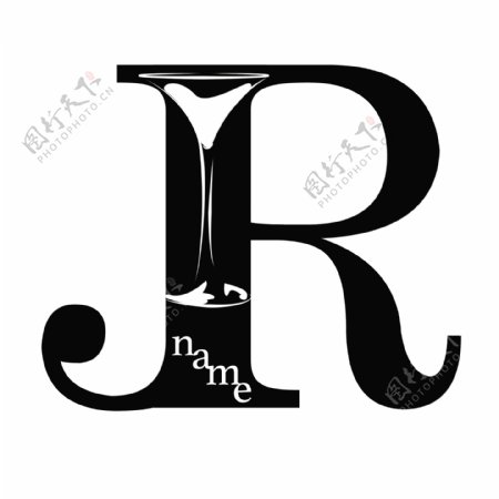 JR字母logo设计