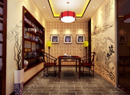 中式茶室图片