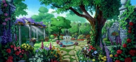 动画背景花园图片