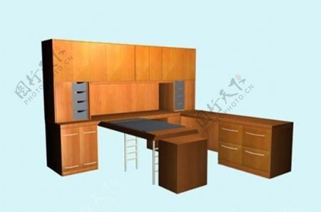 办公家具柜子33D模型