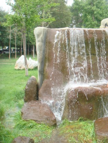 花草树林喷泉喷池园林