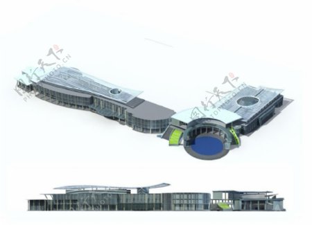 多层公共建筑办公楼设计3D模型