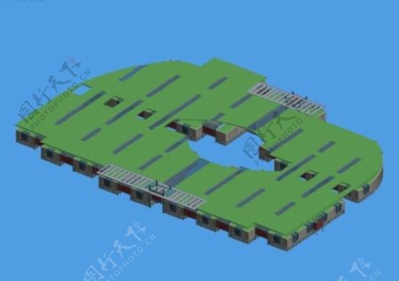 厂房建筑群鸟瞰3D模型设计