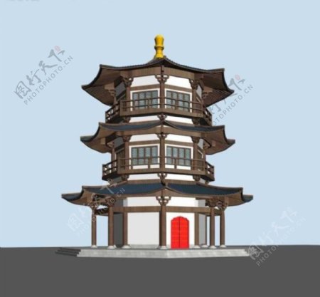 中国古建筑楼阁模型