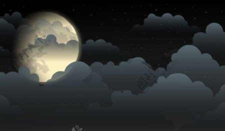 云层月亮动画