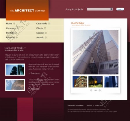 欧美建筑设计企业网站模板