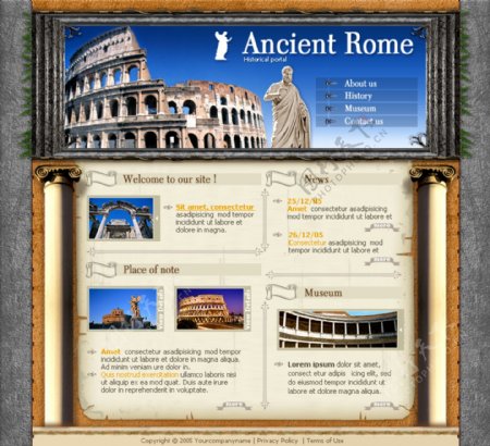 古罗马建筑介绍网页模板