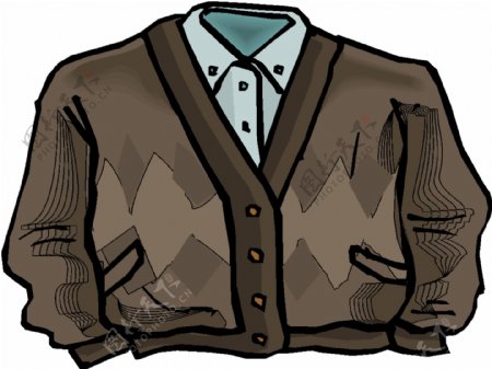 棕色调男款对襟开衫设计