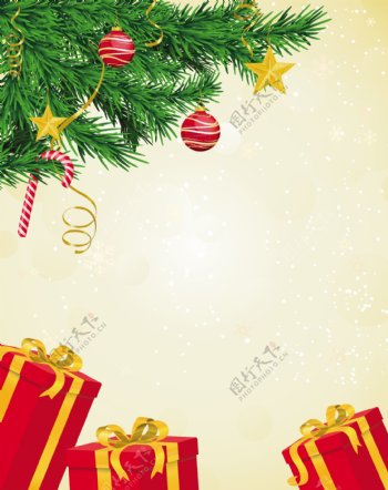 矢量素材圣诞树局部图形背景