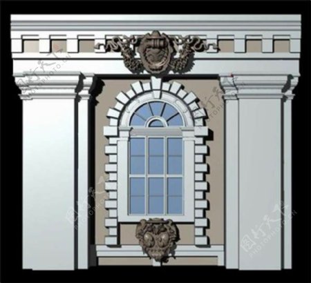 欧式窗户装饰模型