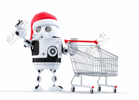 机器人的圣诞购物车指向的对象