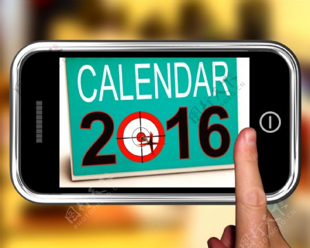 2016智能手机上的日历显示未来的日历