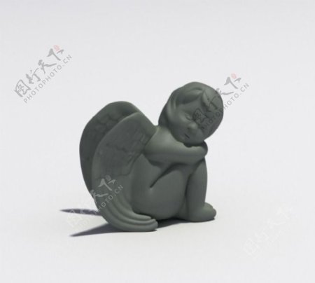 睡着的天使雕塑3D模型