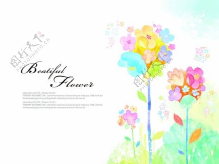 水彩花朵图案创意设计