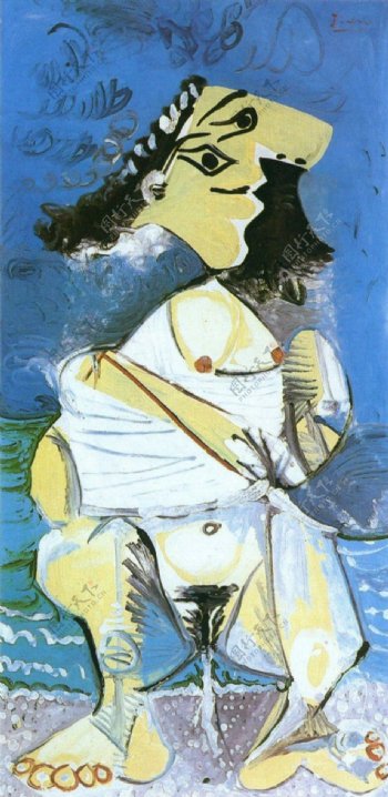 1965Lapisseuse西班牙画家巴勃罗毕加索抽象油画人物人体油画装饰画