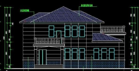 带车库二层别墅混凝土框架结构建筑设计图nbsp16x15
