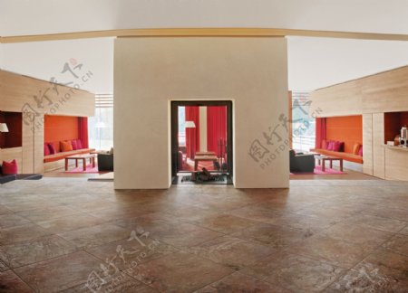 现代简约风格客厅瓷砖铺贴图
