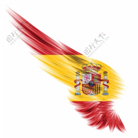 西班牙国旗创意翅膀变形