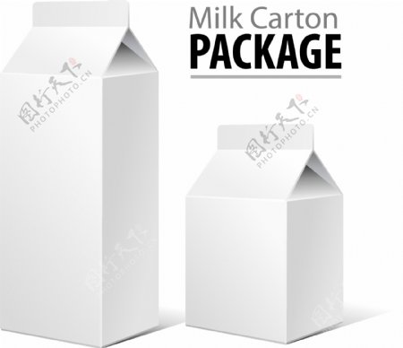 空白牛奶包装矢量素材