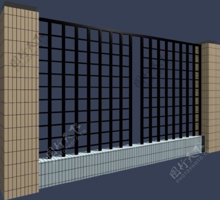 3d模型围墙图片