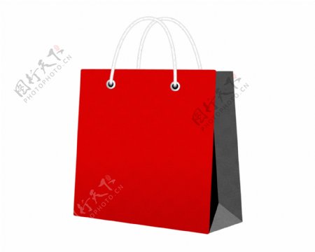 红色购物袋手提袋塑料袋效果图展示图成品图
