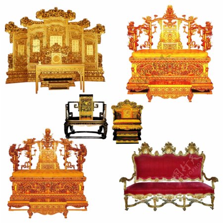 古典皇帝宝座龙椅