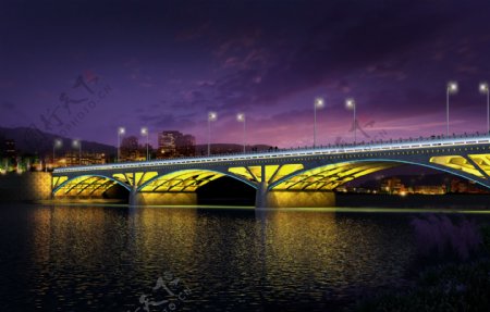 桥体亮化工程效果图图片