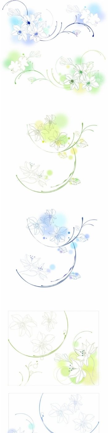 淡雅彩绘花卉