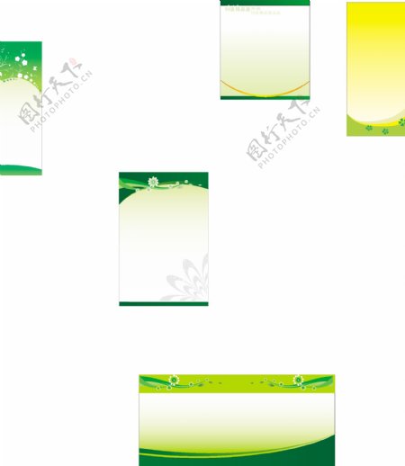 8款绿色花纹展板绿色展板底图展板背景