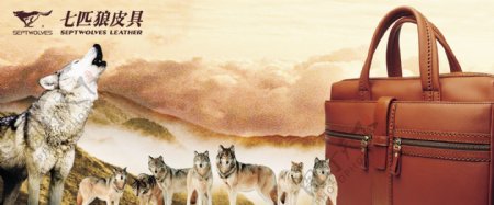 七匹狼皮具广告画图片