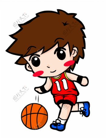 动漫人物男孩打篮球图片