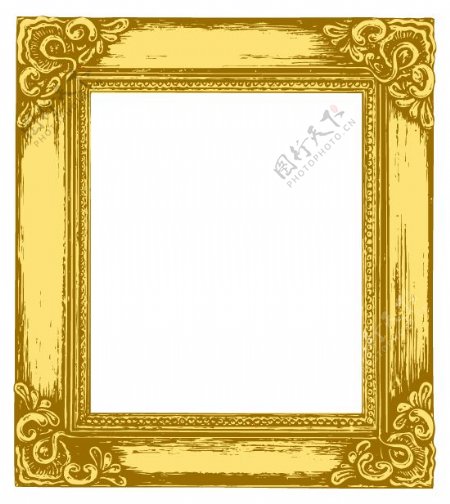 矢量素材欧式金色相框边框