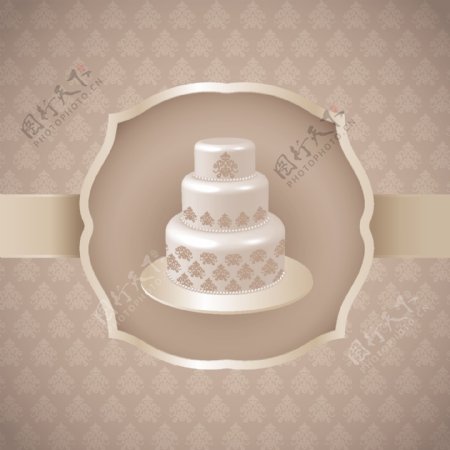 欧式花纹婚纱婚纱蛋糕图片