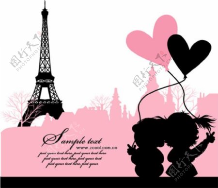 法国巴黎浪漫爱情图