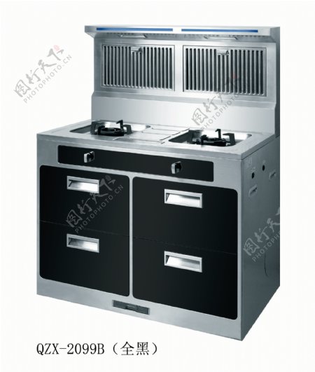 万喜厨房电器集成灶黑色图片