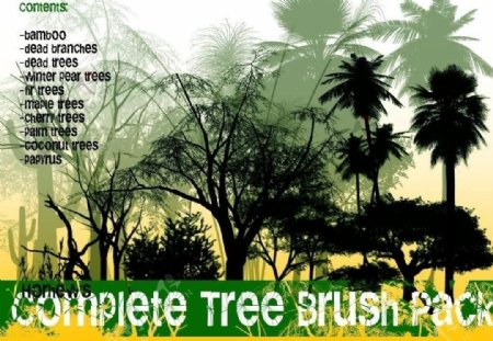 40种完整全套精美森林树木ps笔刷abr图片