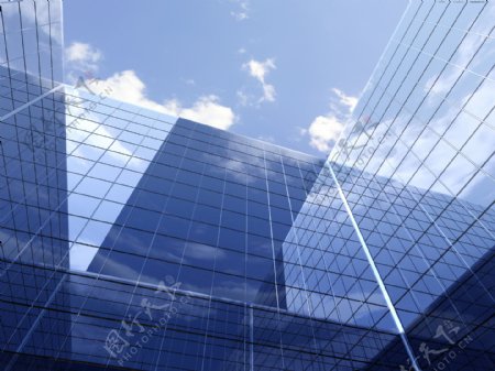 现代高层玻璃大厦背景JPG