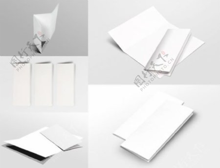 精美折叠白纸vi设计模板psd素材