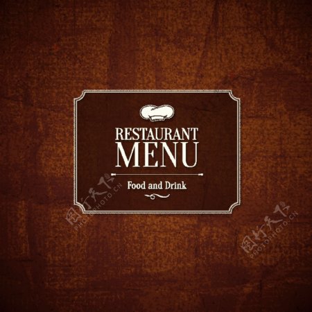 西餐厅菜谱封面模板矢量图