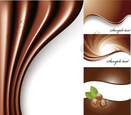 巧克力咖啡彩色背景矢量图形