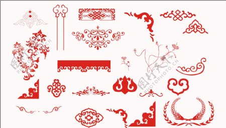 中国传统花边条纹设计PSD素材
