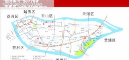 广州市海珠区矢量地图