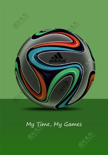 巴西世界杯足球海报psd素材下载
