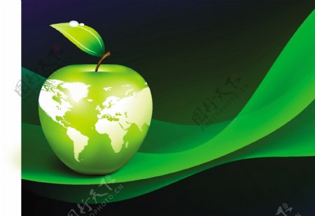 苹果地球矢量素材4