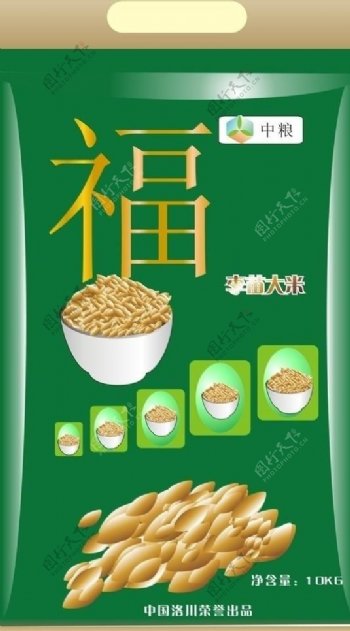 米袋包装大米绿色图片