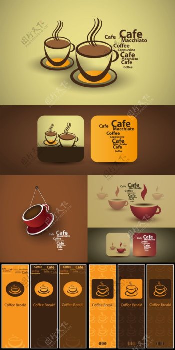 11款创意咖啡主题设计矢量素材