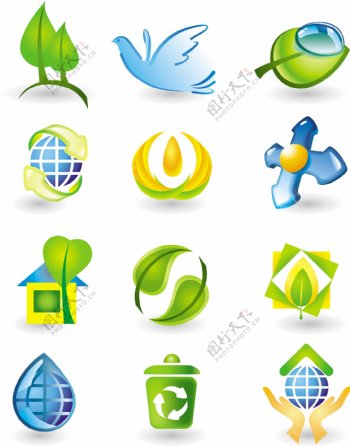 绿色生态环保图标图片