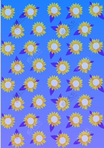 卡通太阳花底图背景矢量素材