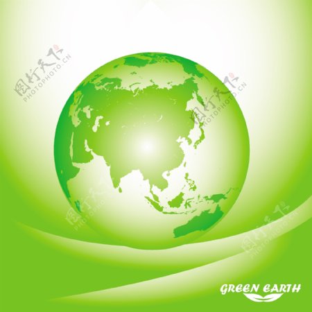 矢量素材绿色环保地球主题