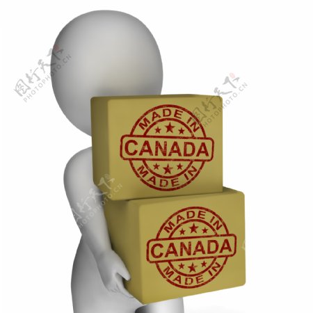 在加拿大的邮票框显示加拿大产品